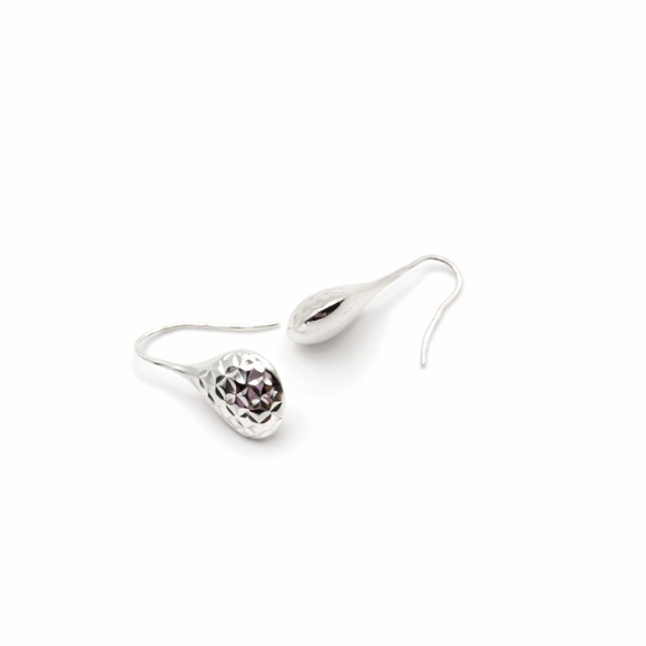 Elegant Sterling Silver Teardrop Pear Shape Earrings - Picture 2 of 2